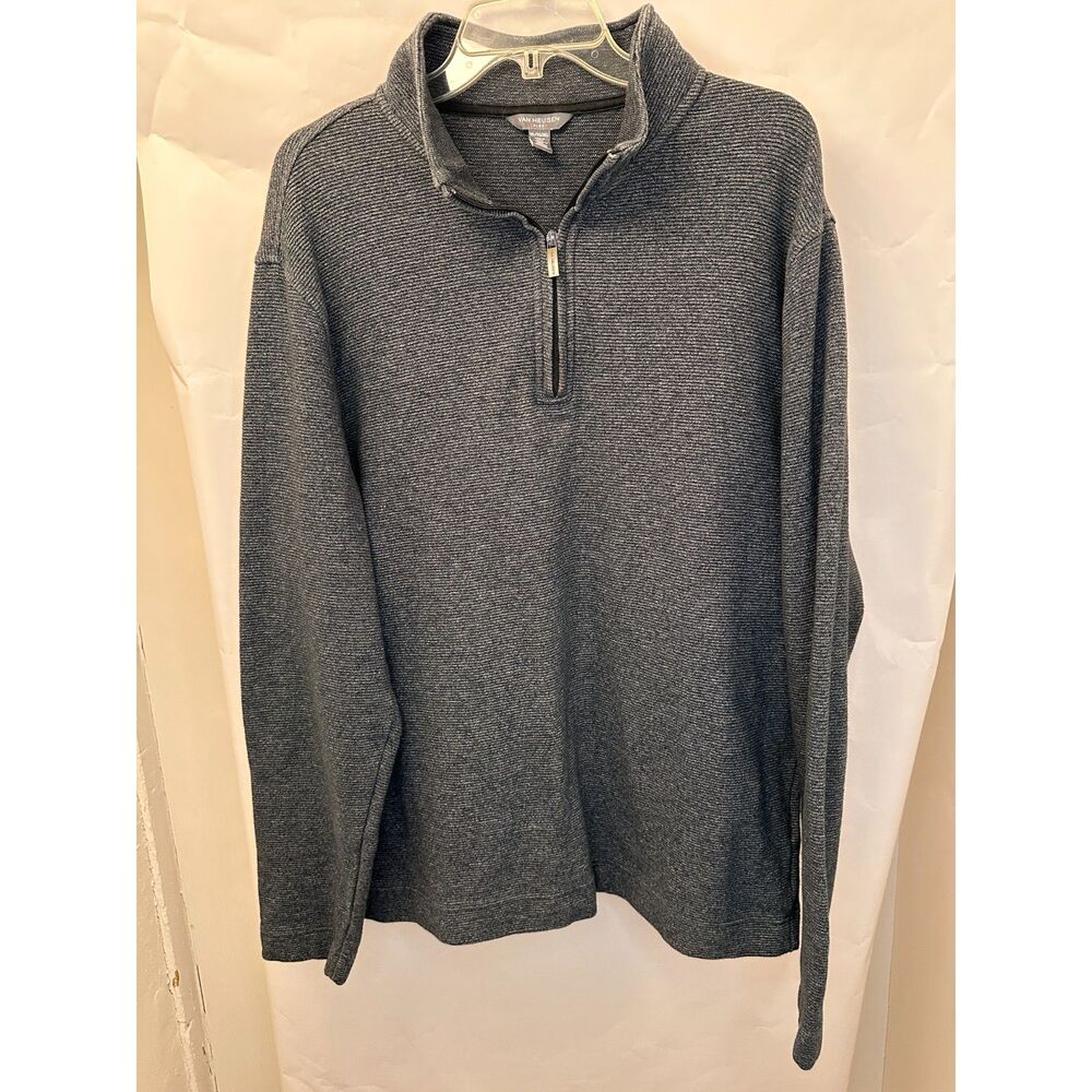 Van Heusen Flex Mens XL Gray Quarter Zip Pullover Spring Sweater